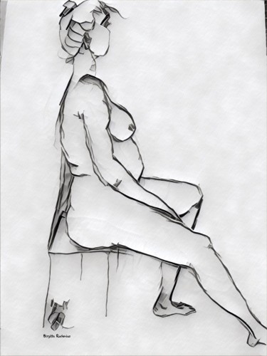 Kroki - Sketch - She is sitting.